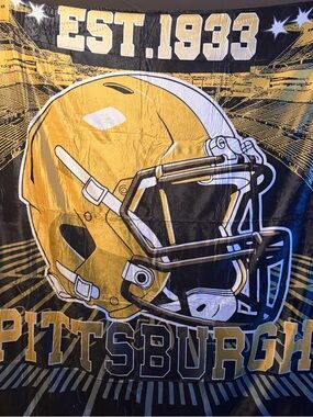 Pittsburgh Helmet Graphic Throw - Gold & Black
